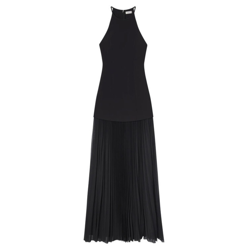 New A.L.C. Lana Sleeveless Pleated Maxi Dress in Black Size 4